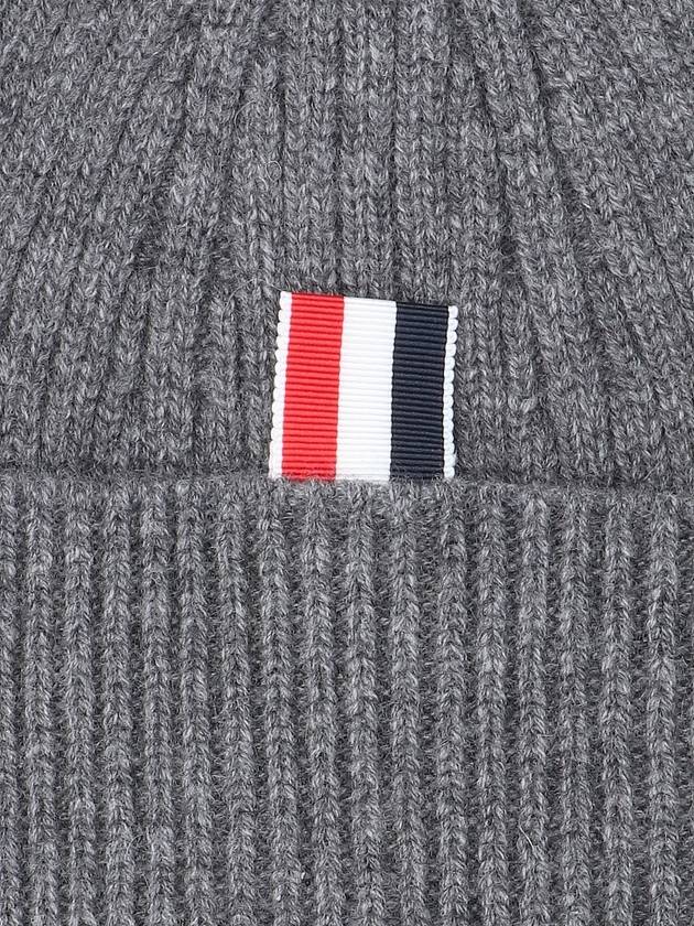 4 Bar Stripe Cashmere Beanie Grey - THOM BROWNE - BALAAN 4