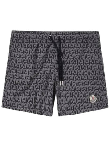 All over logo printing swim shorts black gray men s pants 2C00001 597DA S99 - MONCLER - BALAAN 1