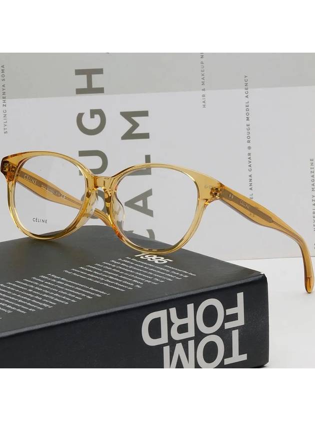 Eyewear Round Eyeglasses Yellow - CELINE - BALAAN 3