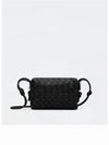 Intrecciato Loop Small Leather Cross Bag Black - BOTTEGA VENETA - BALAAN 2