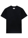 Flower Print Short Sleeve T-Shirt Black - WOOYOUNGMI - BALAAN 6