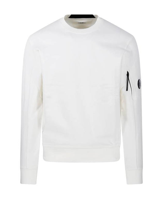 Diagonal Raised Fleece Sweatshirt White - CP COMPANY - BALAAN 1
