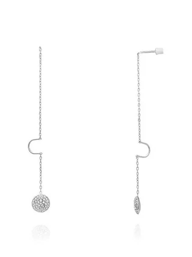 Sublima Crystal Drop Chain Earrings Silver - SWAROVSKI - BALAAN 3