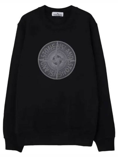 Men's Industrial One Print Sweatshirt Black - STONE ISLAND - BALAAN 2