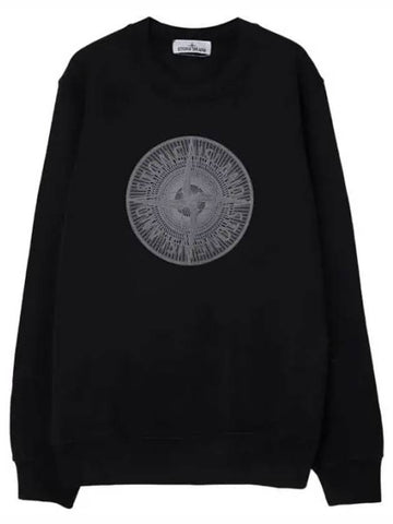 Industrial One Print Brushed Cotton Fleece Crew Neck Sweatshirt Regular Fit - STONE ISLAND - BALAAN 1