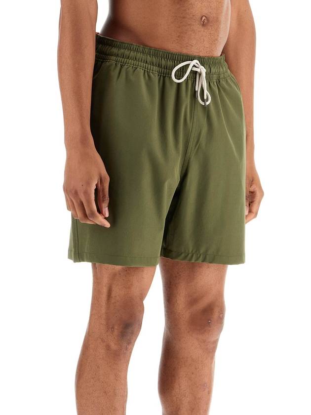 olive green swim trunks in recycled polyester with embroidered logo - POLO RALPH LAUREN - BALAAN 2