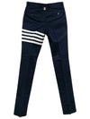 Diagonal Unconstructed Chino Straight Pants Navy - THOM BROWNE - BALAAN 4