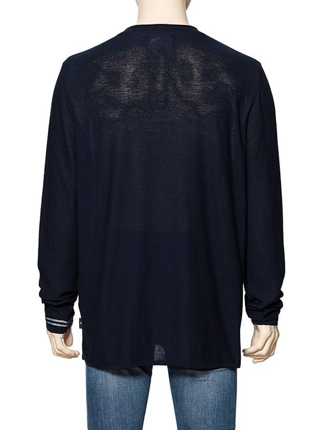 Men's Star Logo Cotton Knit Top Navy - STONE ISLAND - BALAAN 4