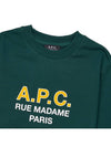 Logo Print Cotton Sweatshirt Green - A.P.C. - BALAAN 4