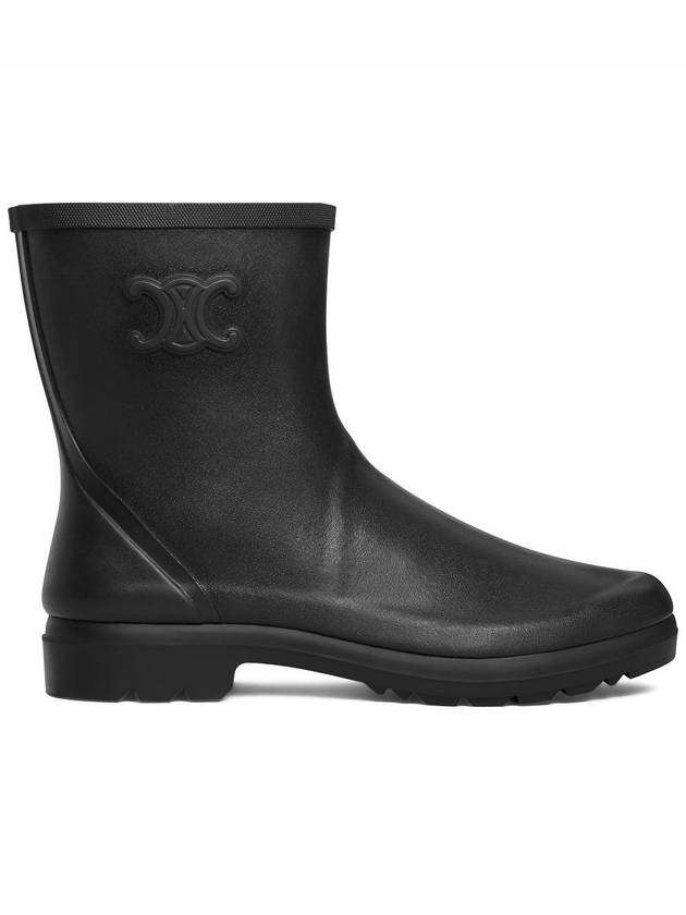 Logo Patch Natural Rubber Mid Rain Boots Black - CELINE - BALAAN 2