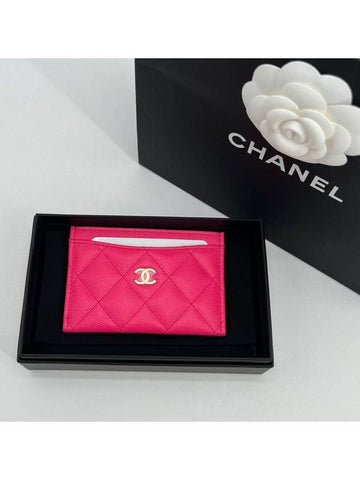 Classic caviar pink gold card wallet - CHANEL - BALAAN 1