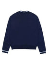 Embroidery Logo V-neck Cotton Sweatshirt Navy - SPORTY & RICH - BALAAN 3