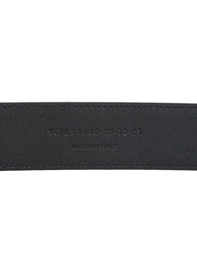 Grained Leather Silver Monogram Belt Black - SAINT LAURENT - BALAAN 8