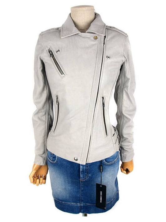 TARA WP09 61 AB012 GRY06 Biker leather jacket light gray - IRO - BALAAN 1