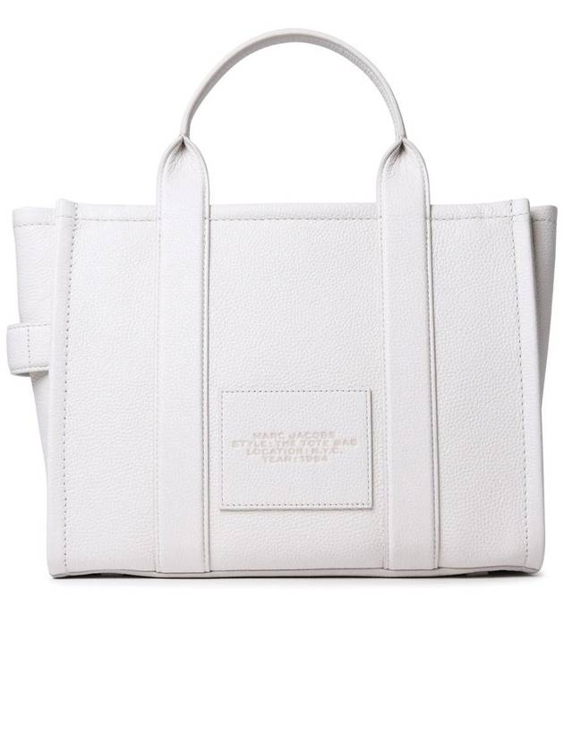 Logo Medium Leather Tote Bag Ivory - MARC JACOBS - BALAAN 4