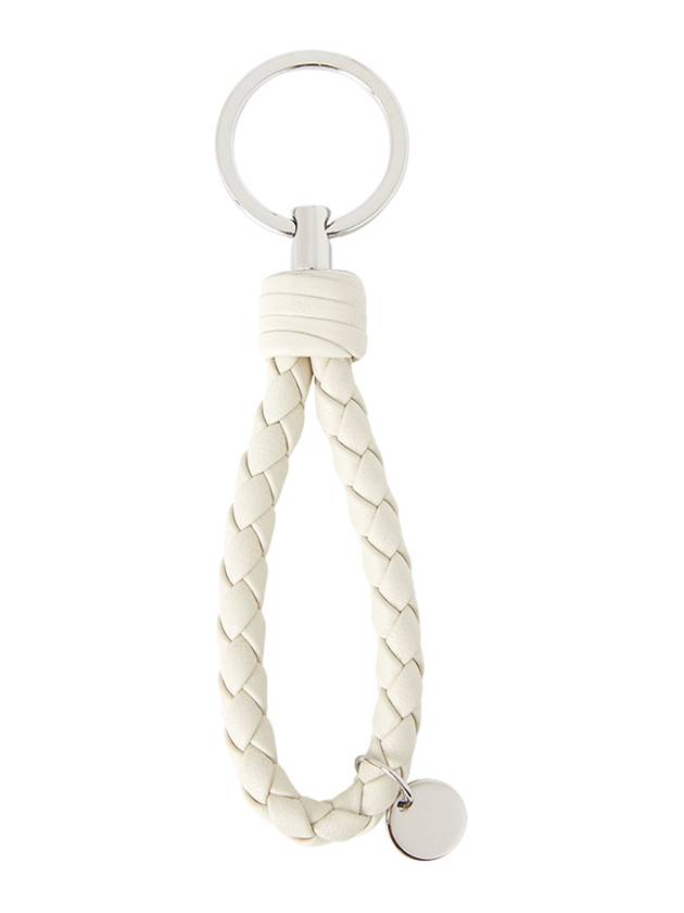 Intrecciato Leather Key Holder White - BOTTEGA VENETA - BALAAN 3