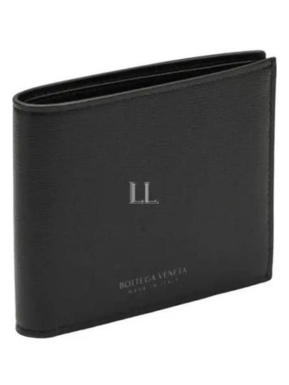 Logo Leather Half Wallet Black - BOTTEGA VENETA - BALAAN 2