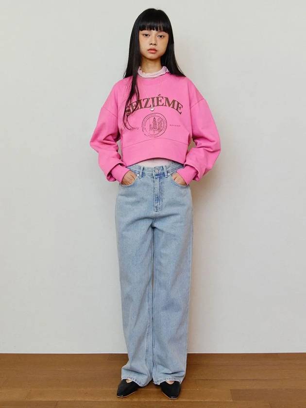 Unbalanced Crop Sweatshirt Pink - LESEIZIEME - BALAAN 4
