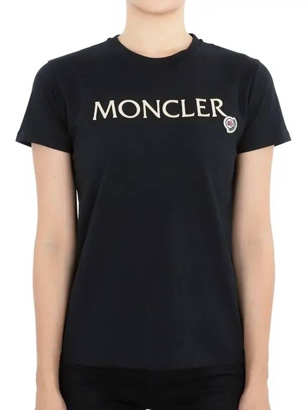 Kids Infant Embroidered Logo Short Sleeve Black 8C00006 83907 999 12 14A Adults can wear - MONCLER - BALAAN 2