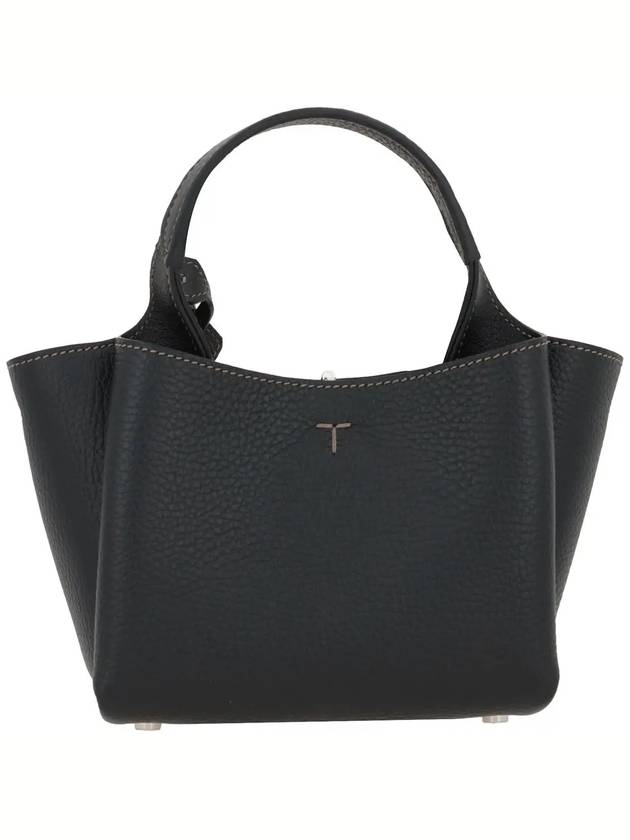 Micro Leather Tote Bag Black - TOD'S - BALAAN 5