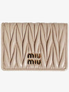 Matelasse Nappa Leather Card Wallet Pink - MIU MIU - BALAAN 3