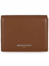 Tri-Fold Leather Half Wallet Brown - MAISON KITSUNE - BALAAN 2