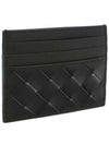 Intrecciato Leather Card Wallet Black - BOTTEGA VENETA - BALAAN 3