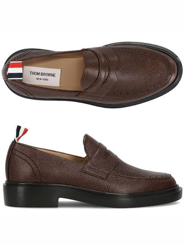 Vitello Three Stripe Tab Penny Loafers - THOM BROWNE - BALAAN 1