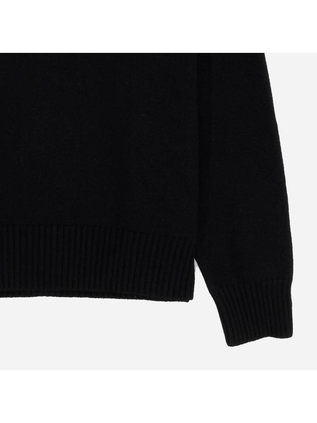 Big heart logo men s turtleneck knit black BKUKS402 018 - AMI - BALAAN 4