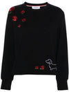 Loopback Hector Rose Oversized Crew Neck Cotton Sweatshirt Navy - THOM BROWNE - BALAAN 2