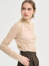 Cien Shirring Seethrough Turtlenect Top Beige - SORRY TOO MUCH LOVE - BALAAN 2