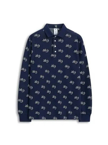 Jacquard Polo Shirt Navy - PUMA - BALAAN 1