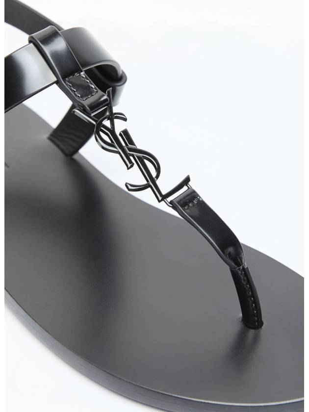 Cassandre Flip Flops Black - SAINT LAURENT - BALAAN 4