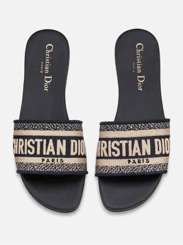 Dway Embroidered Cotton Mule Deep Blue - DIOR - BALAAN 2