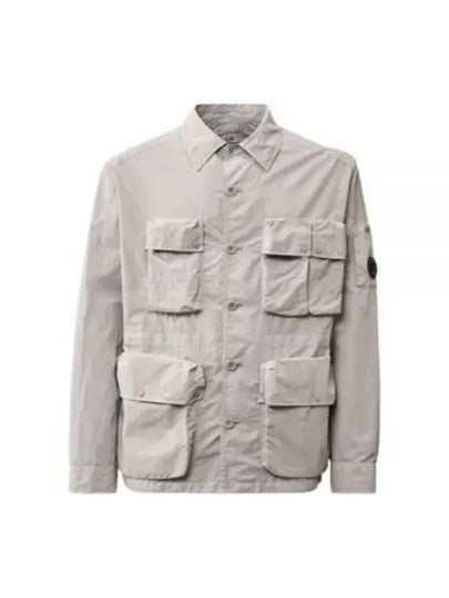 Flat Nylon Utility Over Long Sleeve Shirt Grey - CP COMPANY - BALAAN 2