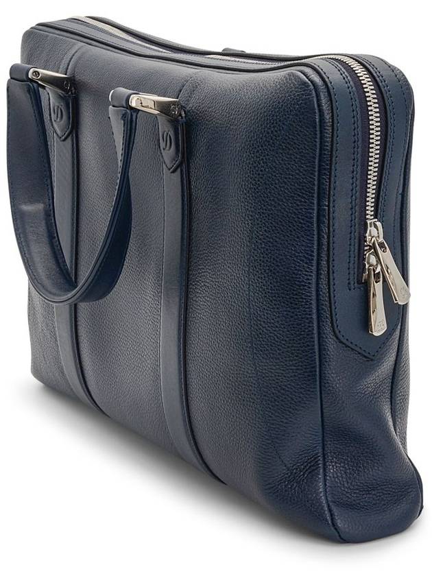 Dupont DLine Soft Diamond Blue Black Cowhide Leather Laptop Holder Unisex Briefcase - S.T. DUPONT - BALAAN 3