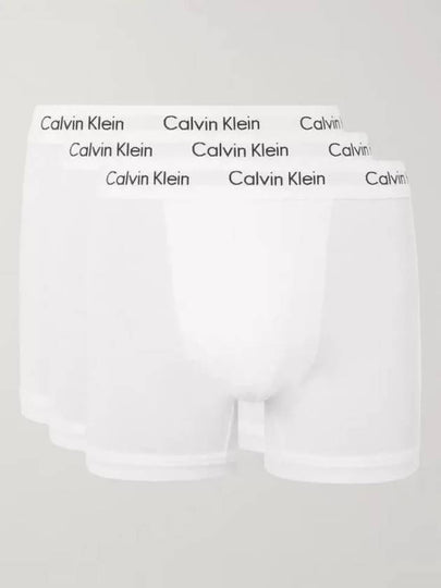 Underwear Three Pack Stitched Cotton Briefs Drawn White - CALVIN KLEIN - BALAAN 2