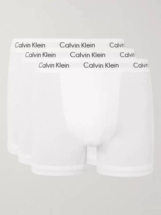 Underwear Three Pack Stitched Cotton Briefs Drawn White - CALVIN KLEIN - BALAAN 2