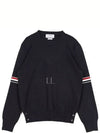 Men's Milan Stitch Armband Crew Neck Knit Top Navy - THOM BROWNE - BALAAN 2