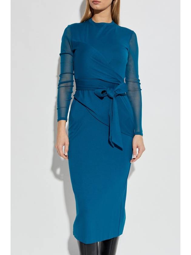 Diane Von Furstenberg Dress With Tie, Women's, Blue - DIANE VON FURSTENBERG - BALAAN 3