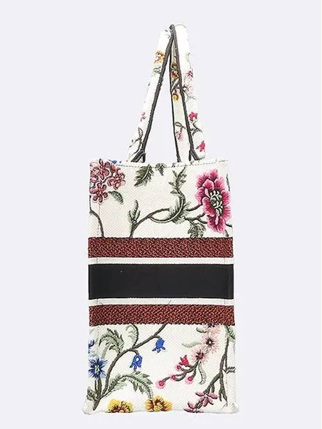 M1296ZEAU M933 White Multi Petites Fleurs Embroidery Book Tote M Size Women s Bag - DIOR - BALAAN 2