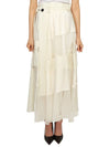 Chalk Stripe A Line Skirt White - SACAI - BALAAN 4