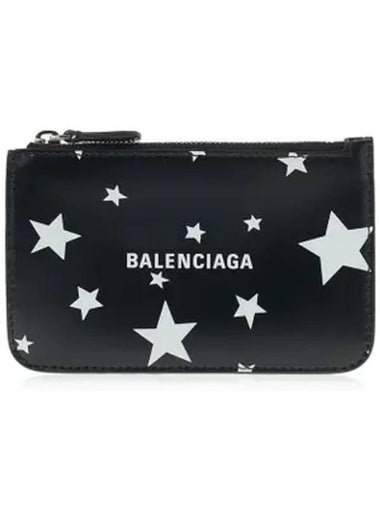 Stars And Moon Print Card Wallet Black - BALENCIAGA - BALAAN 1