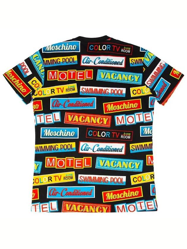 Swimming Pool Printing Short Sleeve T-Shirt Black RMM0802 - MOSCHINO - BALAAN 2