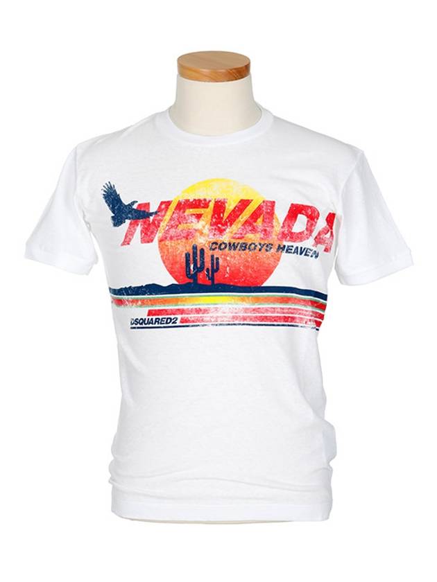 Nevada Vintage Printing Short Sleeve T-Shirt White - DSQUARED2 - BALAAN 3