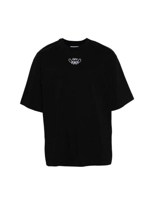 Crew Neck Cotton Short Sleeve T-shirt Black - OFF WHITE - BALAAN 1