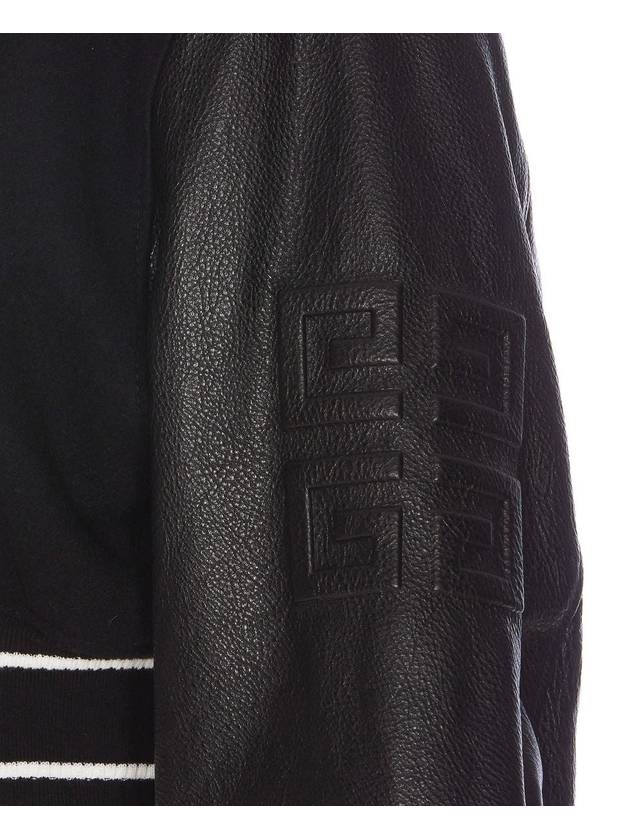 Embossed 4G Emblem Cropped Varsity Bomber Jacket Black - GIVENCHY - BALAAN 7