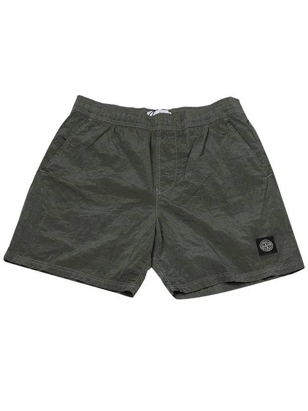 Men's Crinkle Swim Shorts Green - STONE ISLAND - BALAAN 7