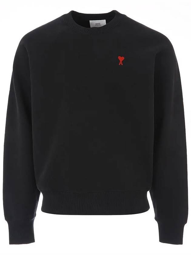 Small Heart Logo Sweatshirt Black - AMI - BALAAN 3