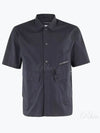 Cotton Popeline Pocket Short Sleeve Shirt Navy - CP COMPANY - BALAAN 2